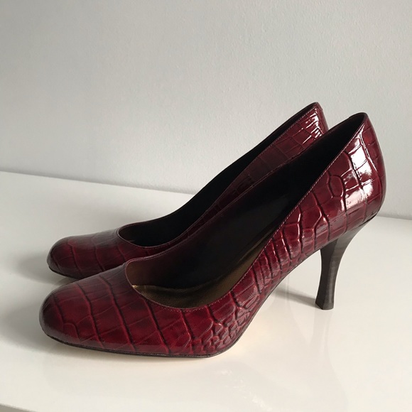 Arturo Chiang Red Wine Snakeskin Pumps Patent Leather Women’s Shoes Vintage Y2K - Picture 10 of 16